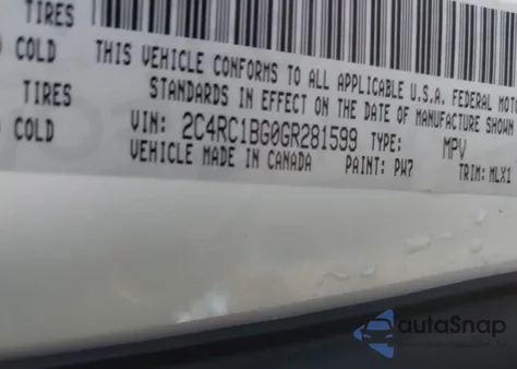 2016 Chrysler Town & Country Touring from USA, damaged, VIN 2C4RC1BG0GR281599